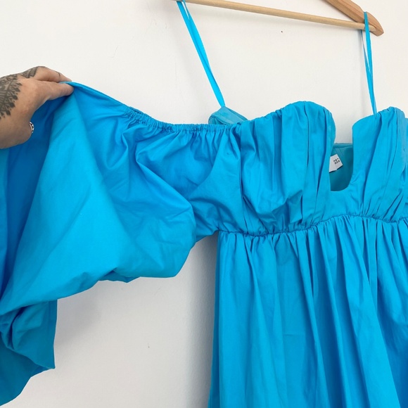 ASOS  cotton ruched bandeau mini dress - Picture 5 of 7